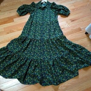 Levi's maxi dress green floral small medium